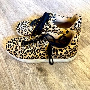 Coconuts by Matisse Calf Hair Leopard Print Lace Up Sneakers Shoes
